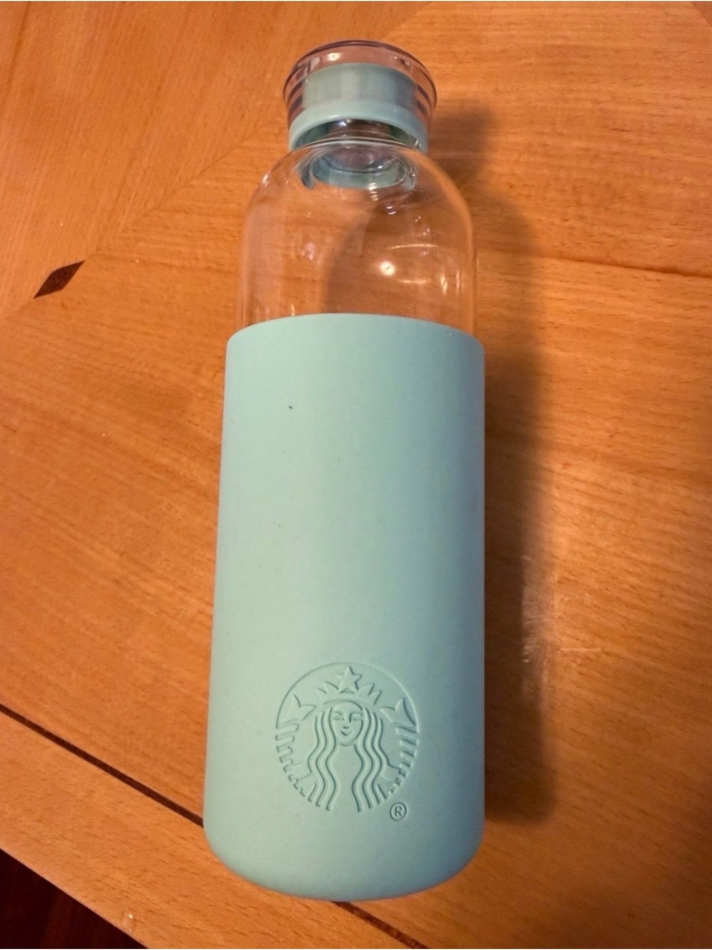 Starbucks Mint Blue Glass Bottle with Silicone Sleeve